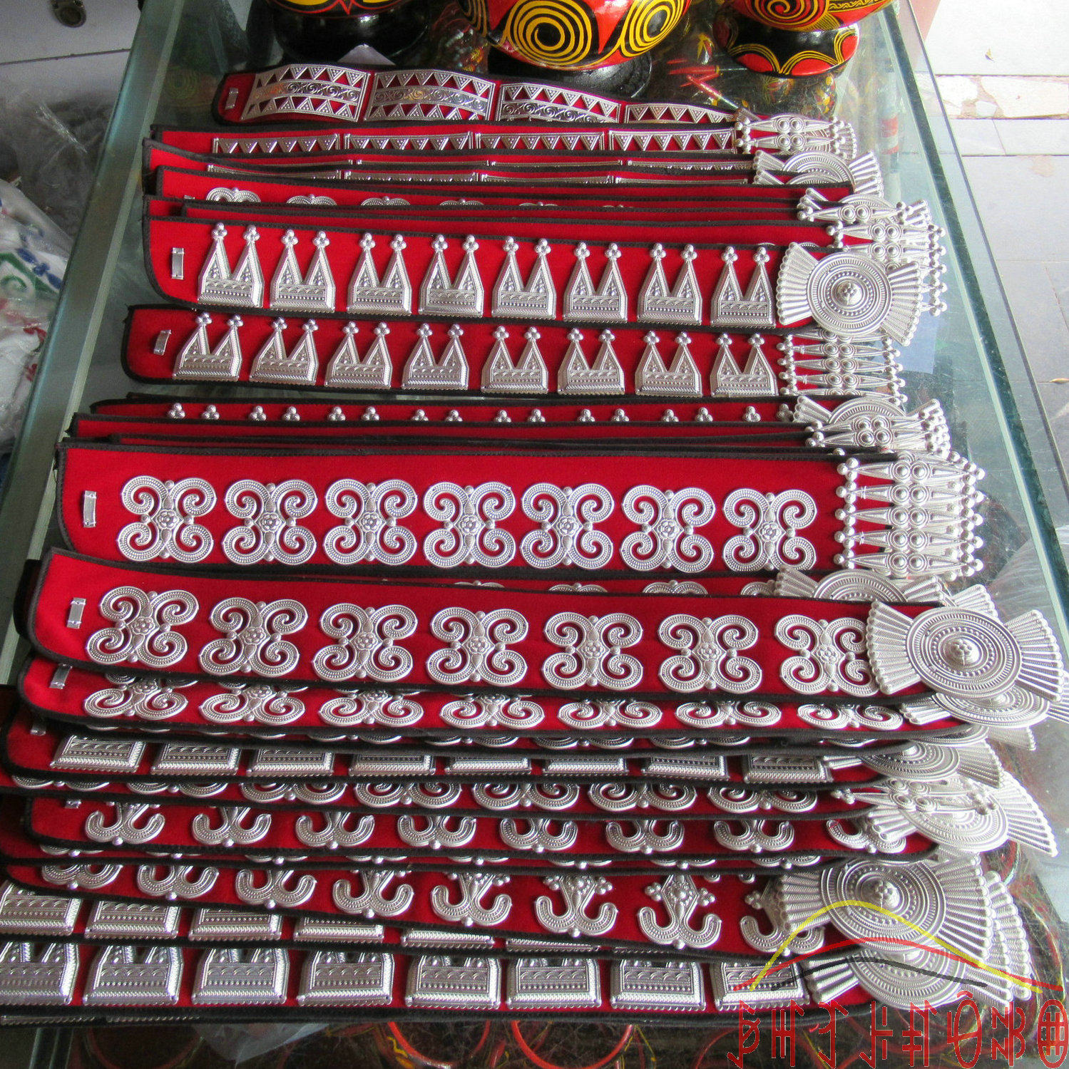 彝族领口领花仿银牌凉山彝族口令衣服领子围脖领牌舞台道具脖子牌