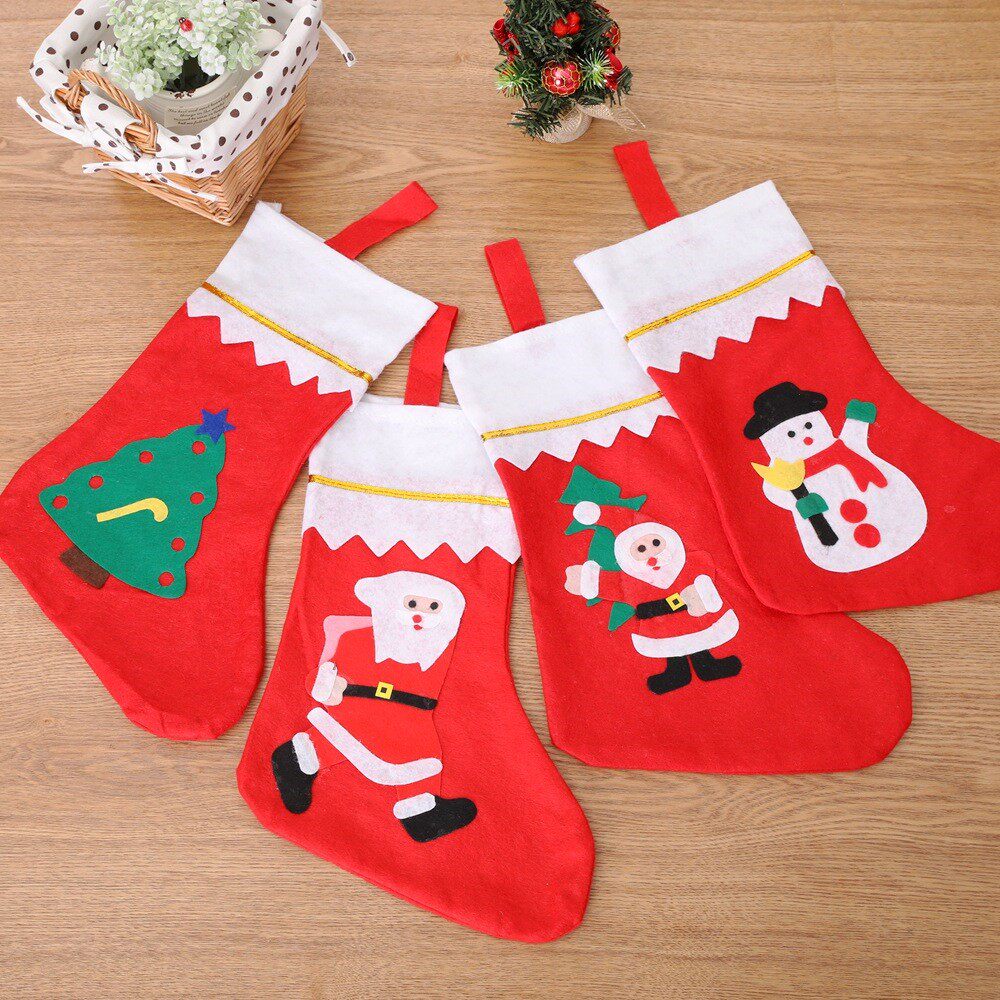 non-woven santa socks gift bag pendant圣诞装饰挂件袜子