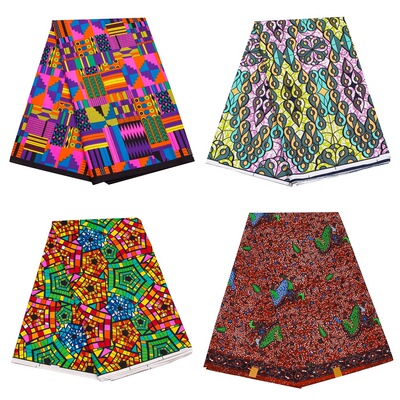 非洲涤纶印花布料连衣裙蜡染布