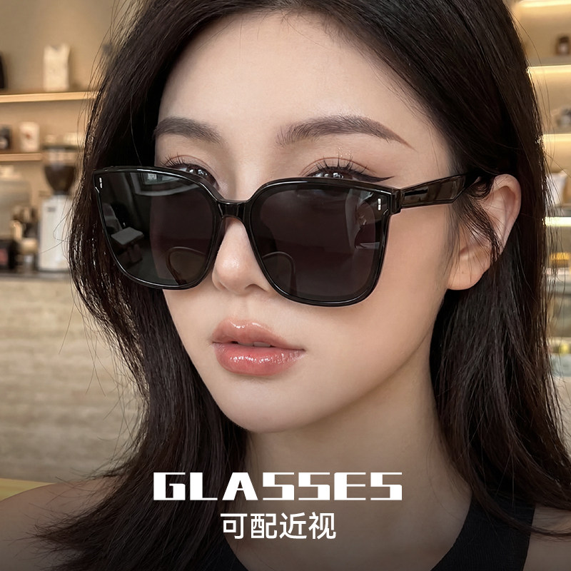 复古女士近视墨镜可配度数防紫外线防晒偏光2026新款太阳眼镜大框
