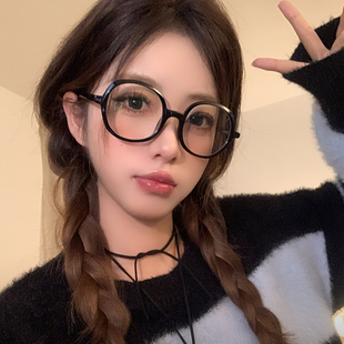 黑框素颜眼镜近视女可配有度数散光轻奢风高级感眼睛框镜架显脸小