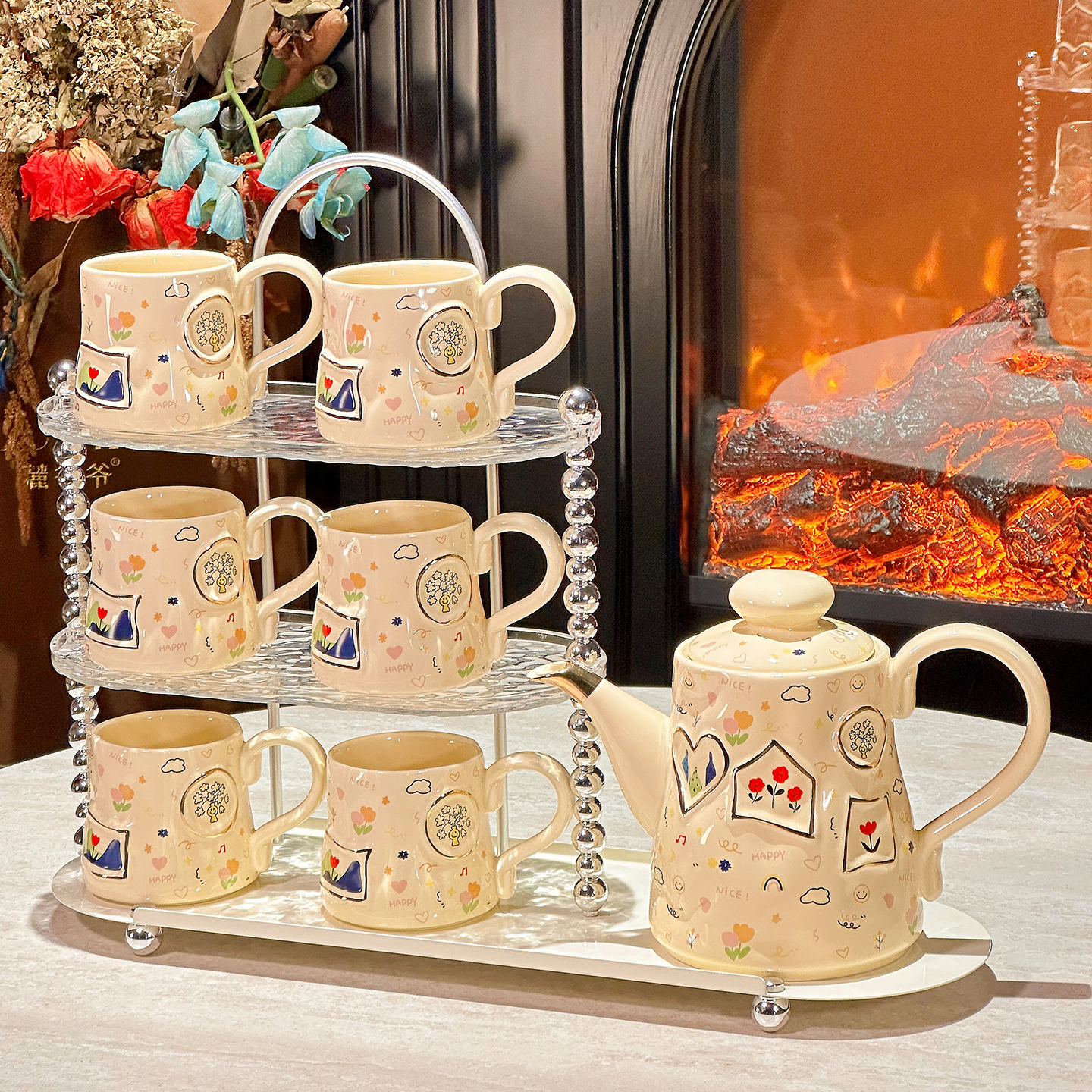 颂家乐高颜值茶具套装家用泡茶壶