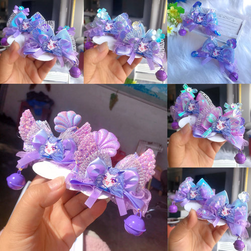 DIY原创洛丽塔lolita敖闰发饰哪吒之魔童闹海对夹头饰发夹立夹