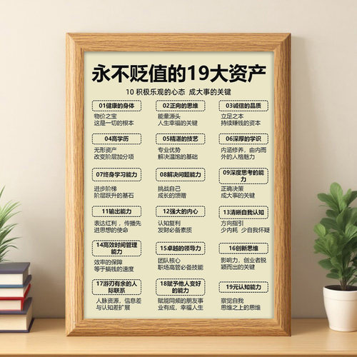 贬值的17大资产相框摆台自我提升的方法房间办公桌面装饰摆件