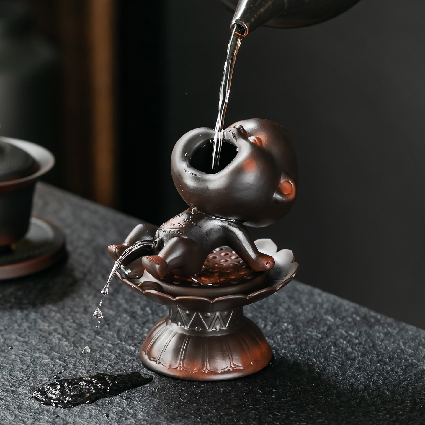 聚山堂云南紫陶创意尿童茶宠摆件紫砂陶瓷茶台装饰品手工艺术摆设
