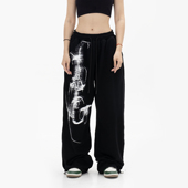 男女同款 ukeeu原创涂鸦中国风jazz爵士舞卫裤 休闲裤 前后印花直筒