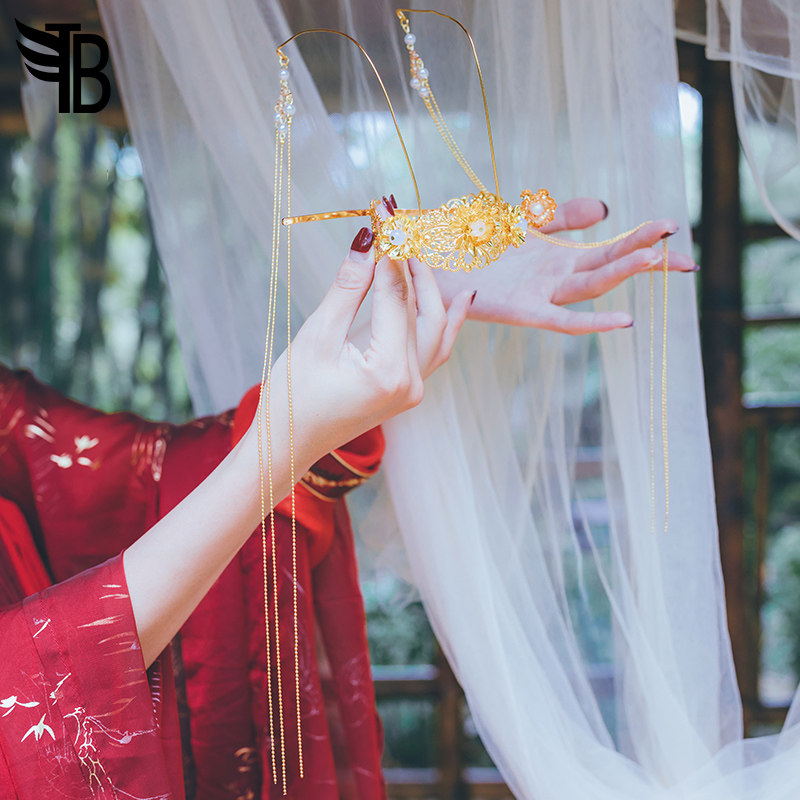 发冠发簪女盘发古风百搭汉服头饰流苏步摇发冠新娘发饰大气全套簪|msdalam kategori mod main/animasi/Zhou Bian/cos/permainan papan, 二次元古风服装, 古风配饰 - dari Buy2taobao.com untuk memberikan perkhidmatan ejen Taobao profesional membeli