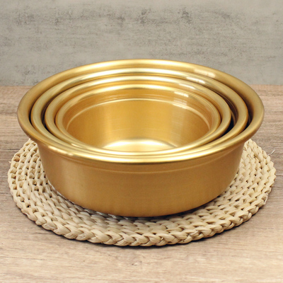 金色拌饭盆水果盆盆铝韩式