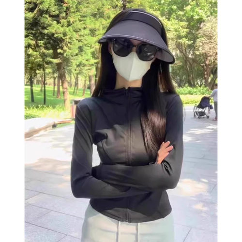 健身衣瑜伽服长袖女紧身跑步运动上衣速干开衫普拉提训练健身服