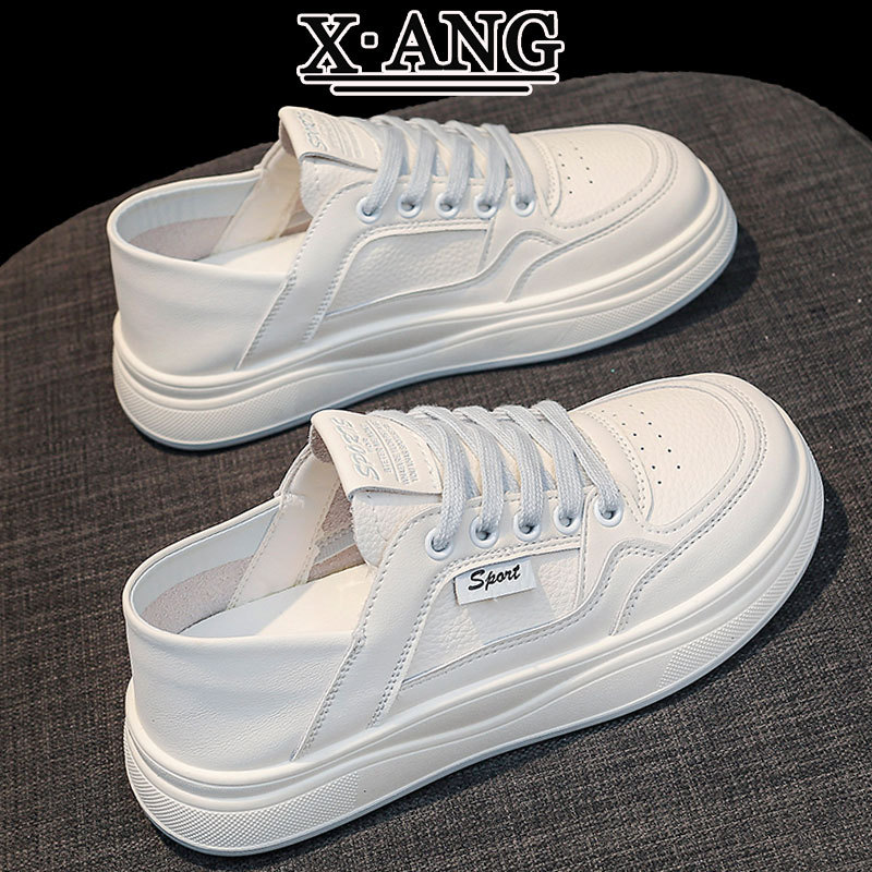 2025秋季新款头层牛皮小白鞋软底不累脚女鞋百搭轻便休闲运动