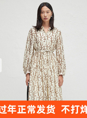 播商场同款Houzichao联名连衣裙女24春秋收腰长裙BDR3LD1987