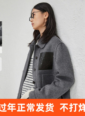 【羊毛】播商场同款复古宽松休闲短款24冬新毛呢外套女BDR4AD3763