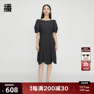 播法式 气质通勤收腰显瘦裙子BDQ8LD1891 连衣裙女2023秋商场同款