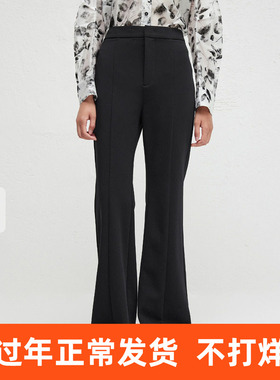 播商场同款黑色高腰显瘦微喇裤女24秋新款复古气质长裤BDR3KD1870