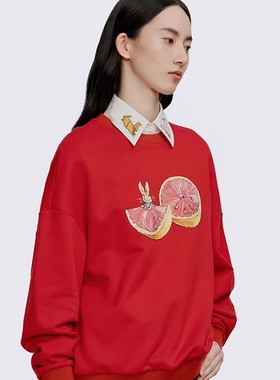 播新年系列Peter Rabbit联名2023春显瘦宽松圆领卫衣女BDQ1VD0301