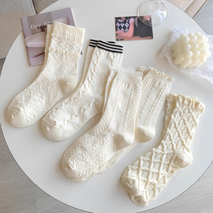 【2双装】春夏jk风薄款纯棉日系洛丽塔少女透气袜~么么哒