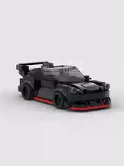 Creative Domestic Porsche 911 Rwb Wide-Body Low-Profile Retro Moc Speed 8-Grid Boy Building Block Car Model