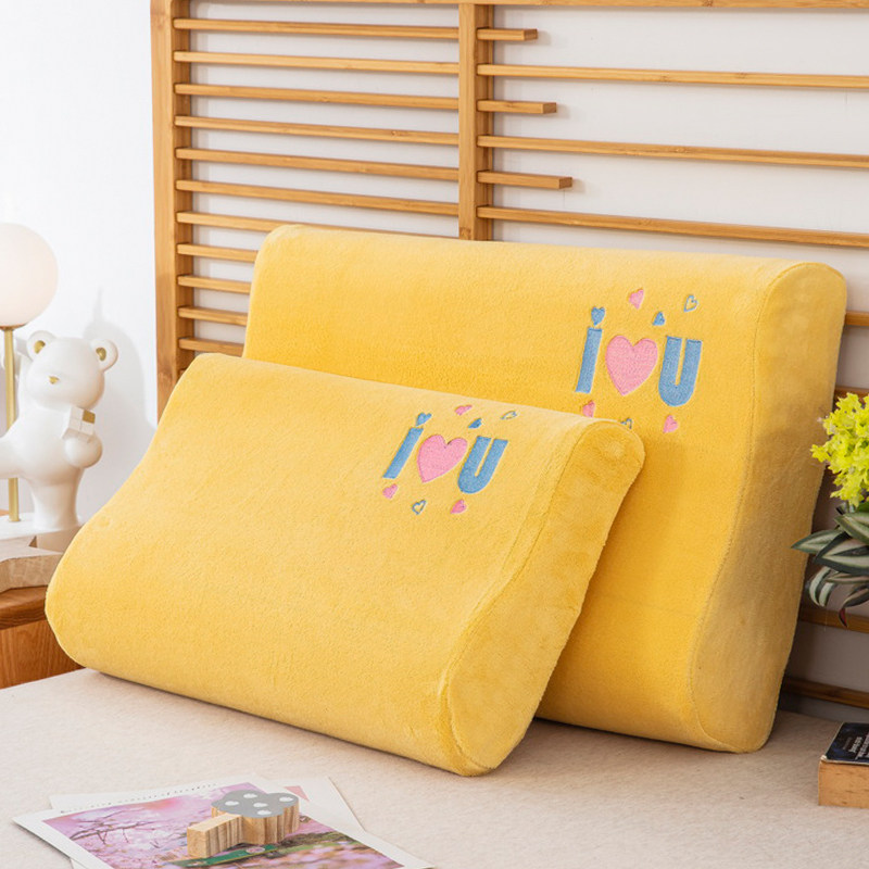 牛奶绒乳胶枕套一对装40x60加厚刺绣牛奶绒儿童枕头套单只装30x50