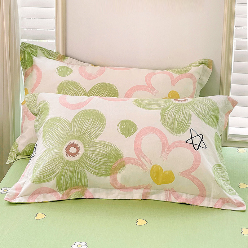纯棉枕套一对装ins风100全棉大号枕头套48x74cm家用枕芯内胆套