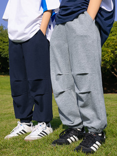 宽松洋气中大童儿童裤 简约咪呢运动裤 子 春季 RS家男童运动裤