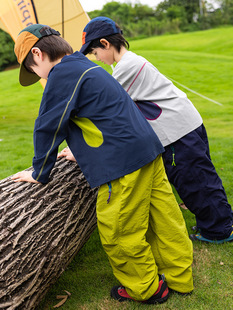 RS家男童长袖 T恤原纱防晒户外速干撞色T恤光子抗菌中大童上衣潮