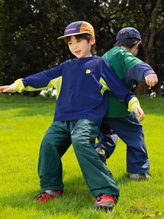 中大童上衣 速干拼接T恤潮牌宽松洋气个性 RS家男童长袖 T恤25秋季