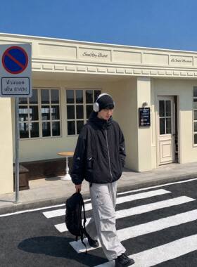 RS家青少年男童冲锋衣风衣春秋宽松连帽拉链大童休闲运动百搭外套