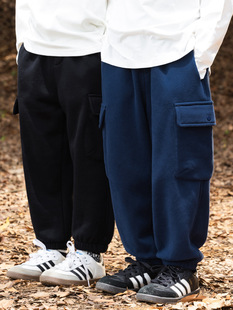 亲肤保暖中大儿童长裤 加绒宽松休闲卫裤 子 日系工装 RS家男童休闲裤