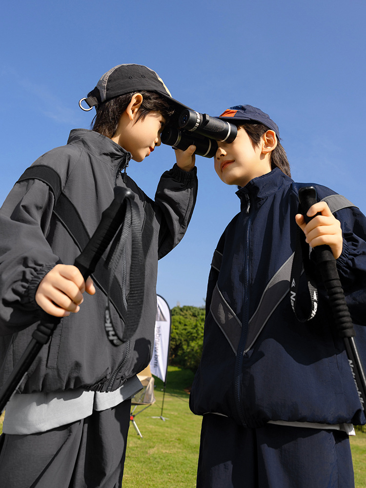 RS家男童外套25春款美式高街宽松菱形3M反光休闲夹克中大儿童外套