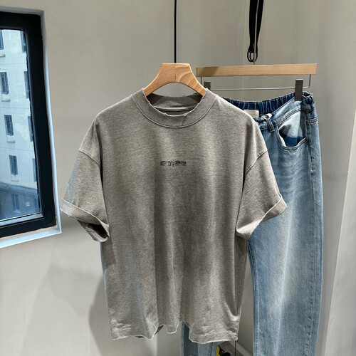 INTROVERT 美式复古重磅水洗做旧短袖T恤男宽松休闲百搭圆领半袖