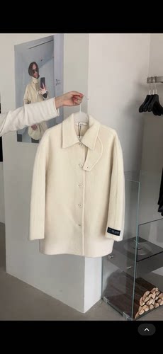 etoile 2026冬季新款简约百搭翻领羊驼绒大衣外套