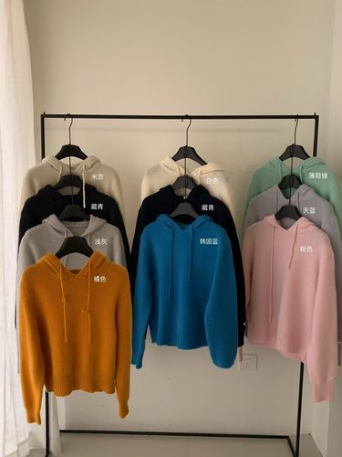 Dumpling 2025秋冬新款百搭全羊毛连帽长袖针织衫