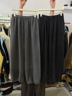 韩系简约百搭松紧腰抽绳加绒休闲裤 新款 2025冬季 沐子家