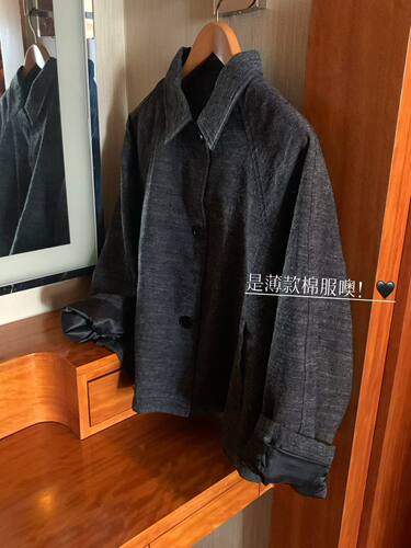montague 2026冬季新款简约百搭翻领棉麻棉服外套