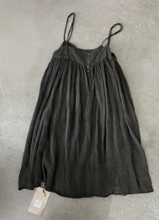 2026春夏新款 简约百搭圆领拼接亚麻吊带背心