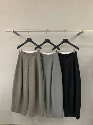 Low flat 正品2025秋冬新款百搭气球弯刀羊毛阔腿裤 5224