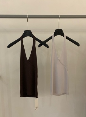 Focuse 2025秋季新款百搭显瘦羊毛挂脖背心