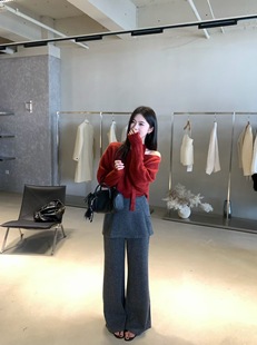 裙帘微喇直筒加绒裙帘裤 新款 2025冬季