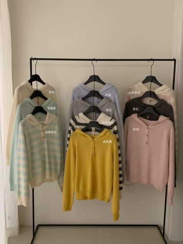 Dumpling2025秋冬新高品质山羊绒浣熊连帽羊毛针织衫