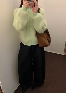 韩系简约百搭圆领猛犸毛厚实开衫 新款 2025冬季 sheep