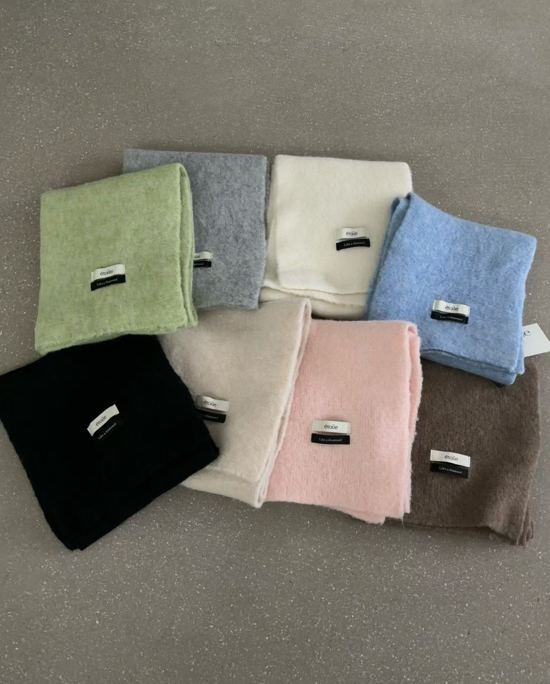 etoile 2025秋冬新款韩系简约百搭纯色云朵绒羊毛围巾 6520