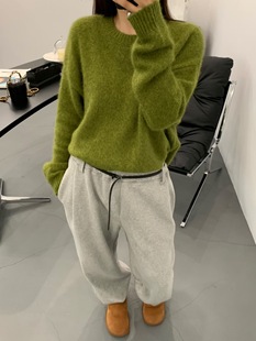 See 韩系简约百搭圆领羊驼毛套头毛衣 2025秋冬新款