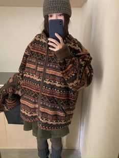 Montager 2025冬季新款简约百搭复古毛毛外套