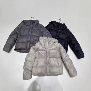 意尔康泡芙羽绒服女2025冬季新款短款连帽宽松面包服加厚白鸭绒