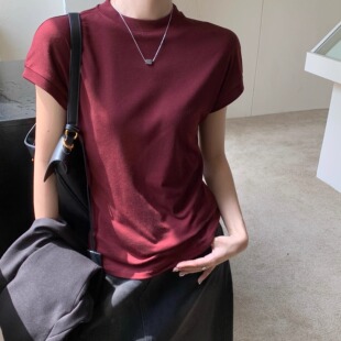 24春夏内搭落肩袖 7可机洗短袖 t恤宽松休闲上衣 3873 闰熙CECLLIA
