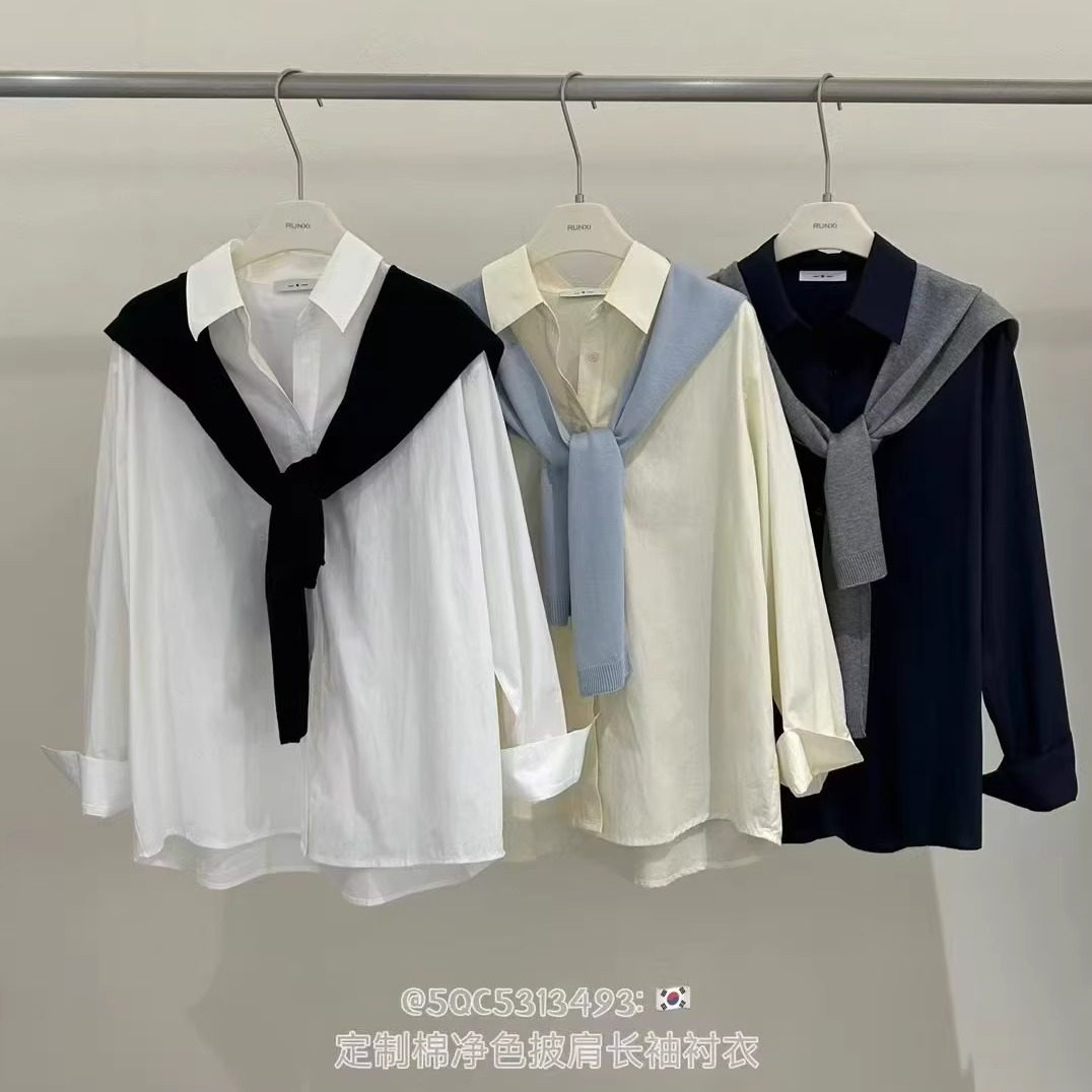 韩系宽松休闲防晒衬衫女