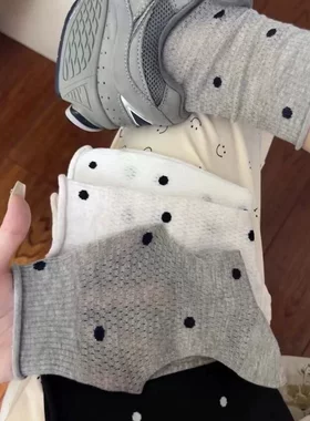 纯色波点简约中筒女袜网眼