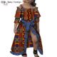 girls one cotton African double sided shoulder dress