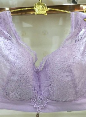六月新款冬季玫瑰07037薄款大胸显小无钢圈大码内衣女胖 收副乳