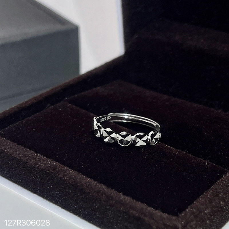 s925纯银戒指女小众高级感食指戒个性百搭时尚尾戒高级感花朵手饰